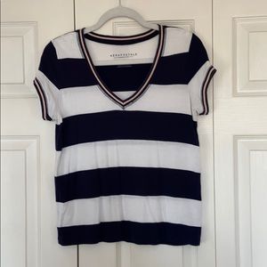 Aeropostale Stripes V-Neck Tee